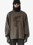 Paneled Sleeves Workwear Sweatshirt Urban Functional Style Casual Street Work Pullover