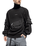 Workwear Sweatshirt Round Neck Casual Cotton Multi-Pocket Loose Urban High Street Style
