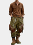 Men's Windproof And Water-Repellent Overalls With Multi-Pocket Stitching Design Street Tactical Pants And Hiking Pants