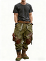 Men's Windproof And Water-Repellent Overalls With Multi-Pocket Stitching Design Street Tactical Pants And Hiking Pants