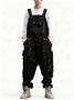 Men's Ripstop Blue Multi-Pocket Trendy Deconstructed Street Straight Overalls