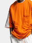 Men's Workwear Imitation T-Shirt Colorblock Design Street Style Urban Casual Top