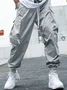 Men's Trendy Casual Cargo Pants With Multiple Pockets Elastic Waist Solid Color Windproof And Waterproof.