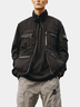 Retro Trend Fashion Texture Ripstop Stand Collar Work Jacket