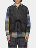 Street Fashion Style Lace-Up Workwear Fitted Vest with Multiple Pockets