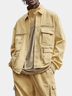 Street Style Washed Cotton Zip-Up Work Jacket