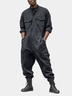 Street Style Washed Cotton Twill Relaxed Fit Workwear Coverall