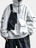Street Style Urban Street Style Flip Pocket Fashion Workwear Color Matching Stand Collar Sweatshirt
