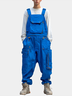 Men's Ripstop Blue Multi-Pocket Trendy Deconstructed Street Straight Overalls