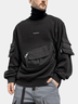 Workwear Sweatshirt Round Neck Casual Cotton Multi-Pocket Loose Urban High Street Style